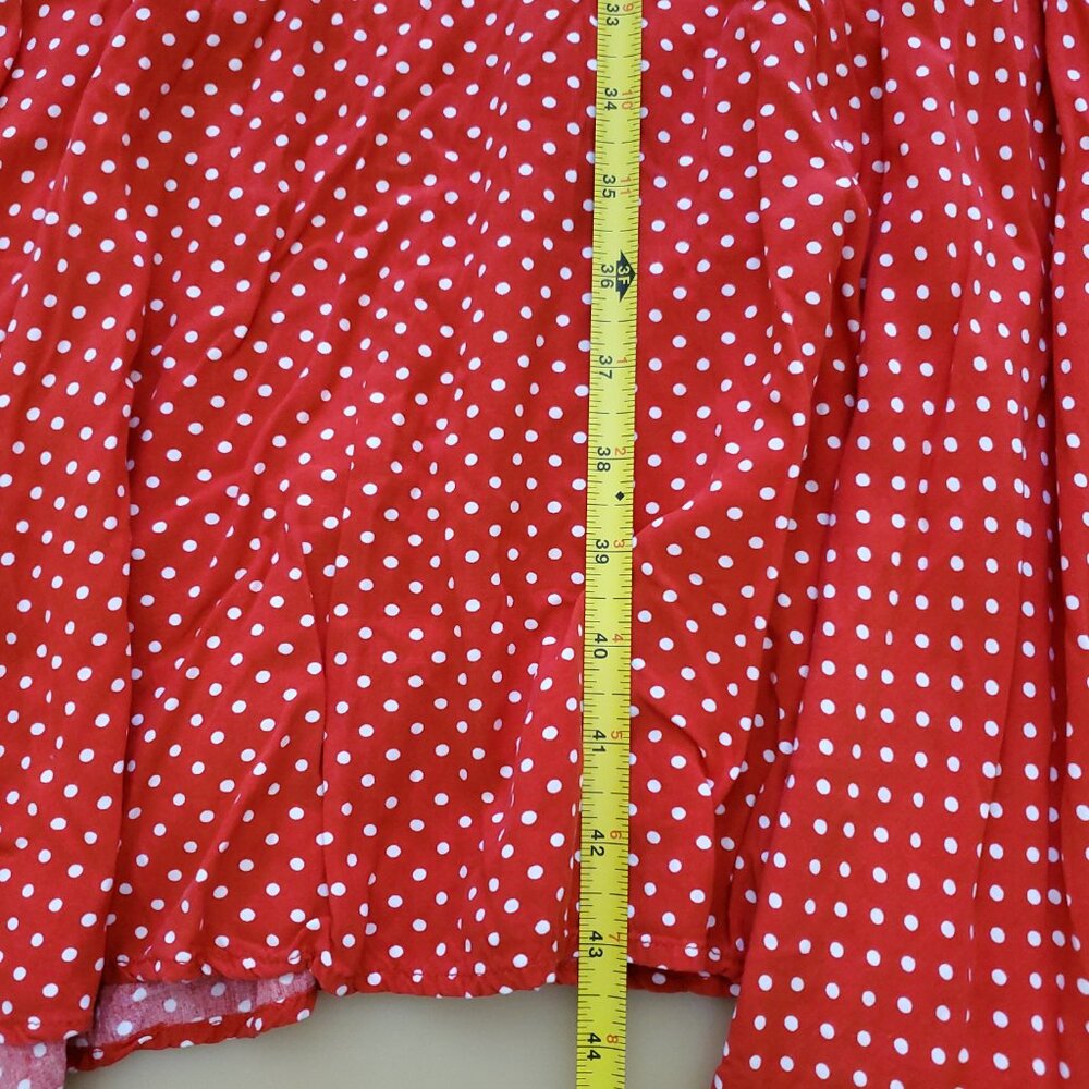 Never Fully Dressed Remi Bandana Paisley Print Red Polka Polka Midi Dress Size 2 - Picture 13 of 14